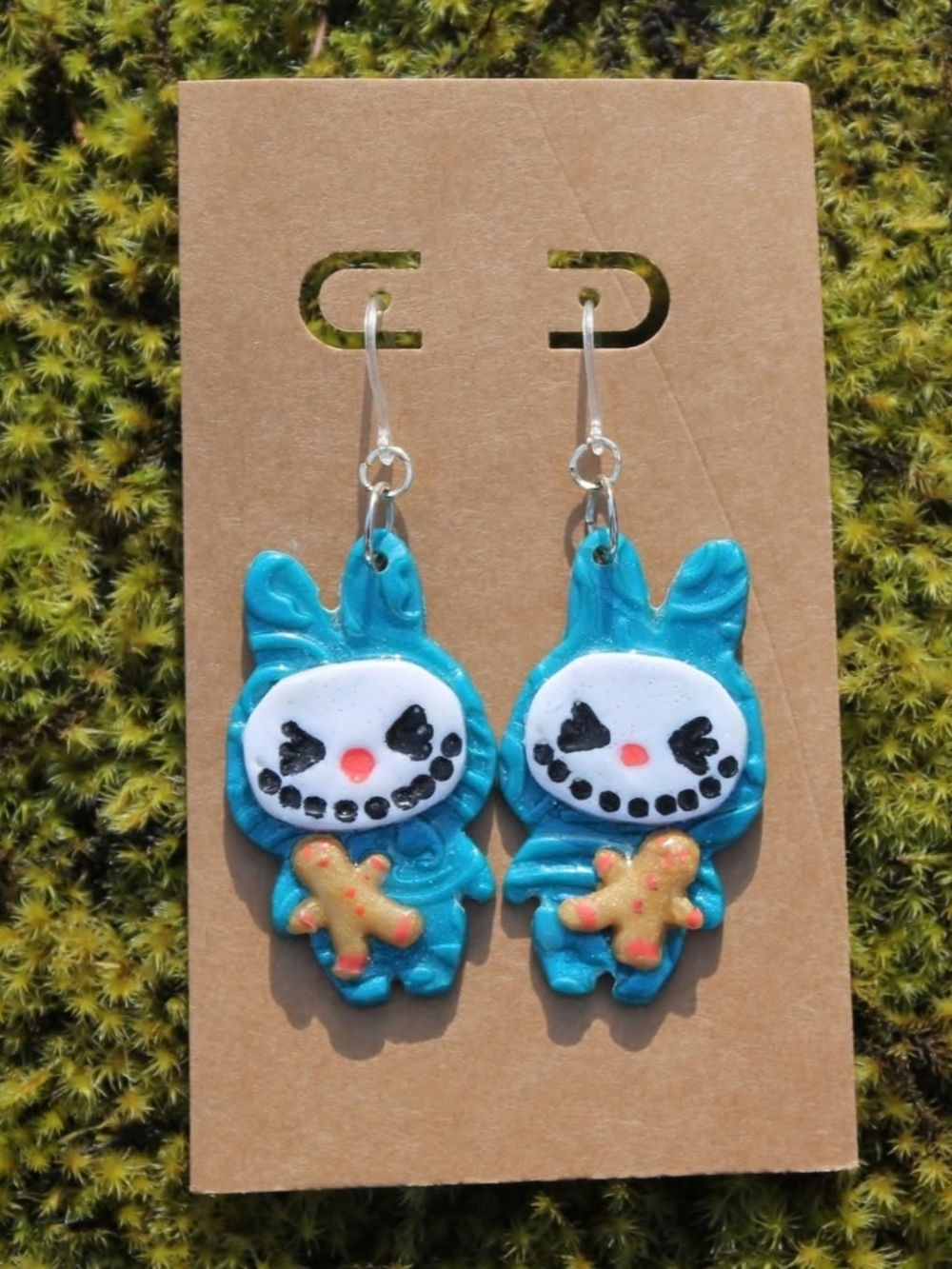 Polymer Clay Labubu With Cookie Earrings Handmade By Me
